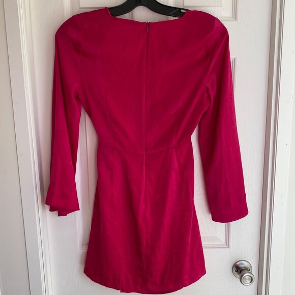 ZARA Wrap Style long sleeve size Med Hot Pink - Picture 6 of 7